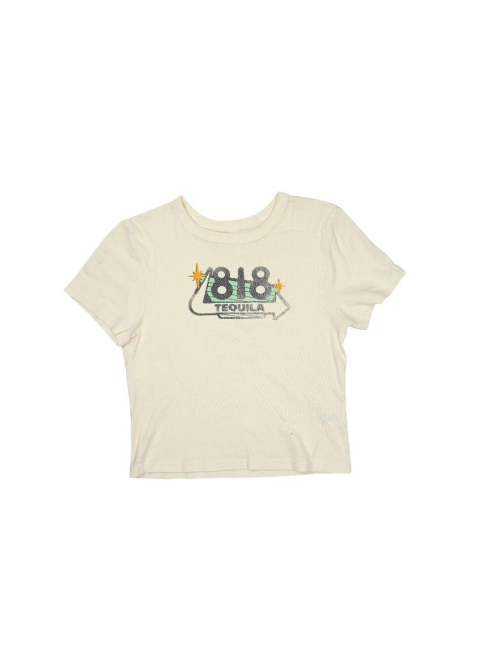 Cherry LA x 818 Tequila Retro Baby Tee in Ivory